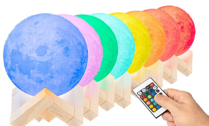 Image 6: Touch-Control LED 3D or Colour-Changing Moon Lamp