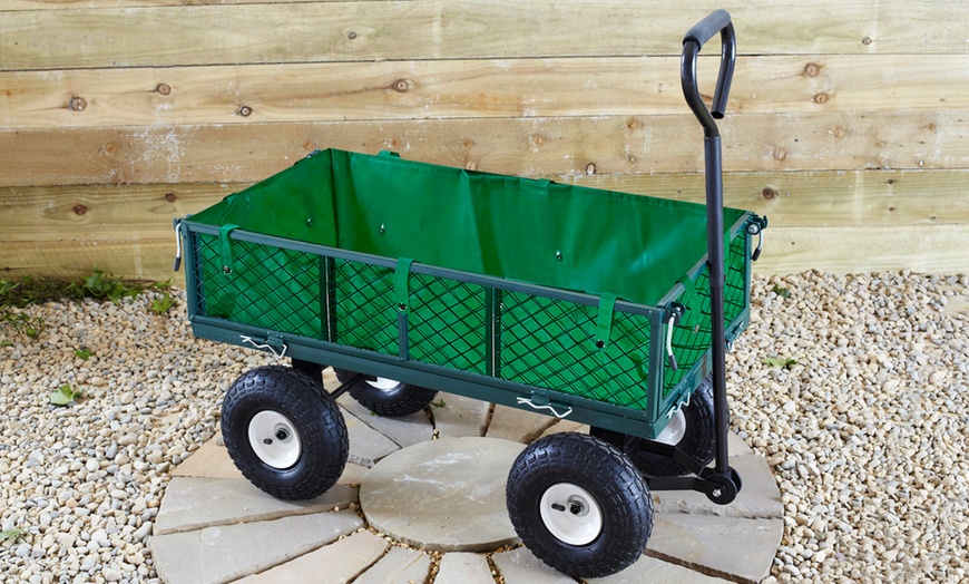 Image 3: Neo Heavy-Duty Garden Outdoor Cart with Optional Cover