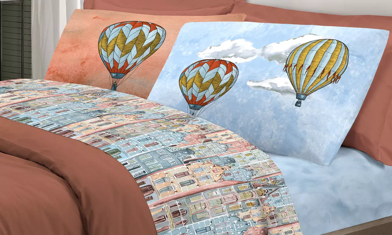 Completo lenzuola Volare 100% cotone Co.Ingros.Tex