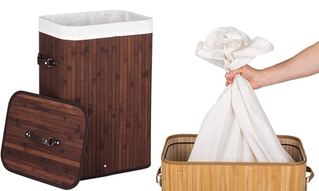 Cesto portabiancheria da 70 L Bakaji in bambù