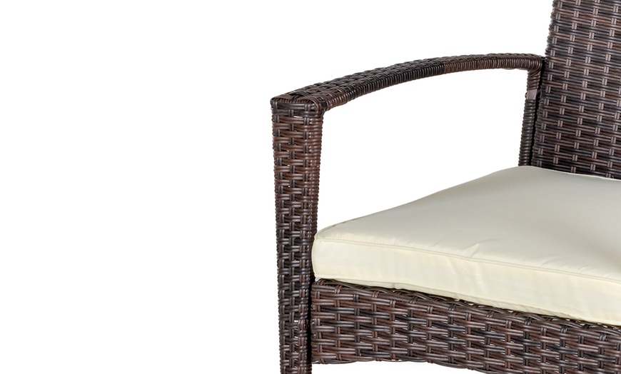 Image 8: Outsunny Rattan-Effect Rocking Chair