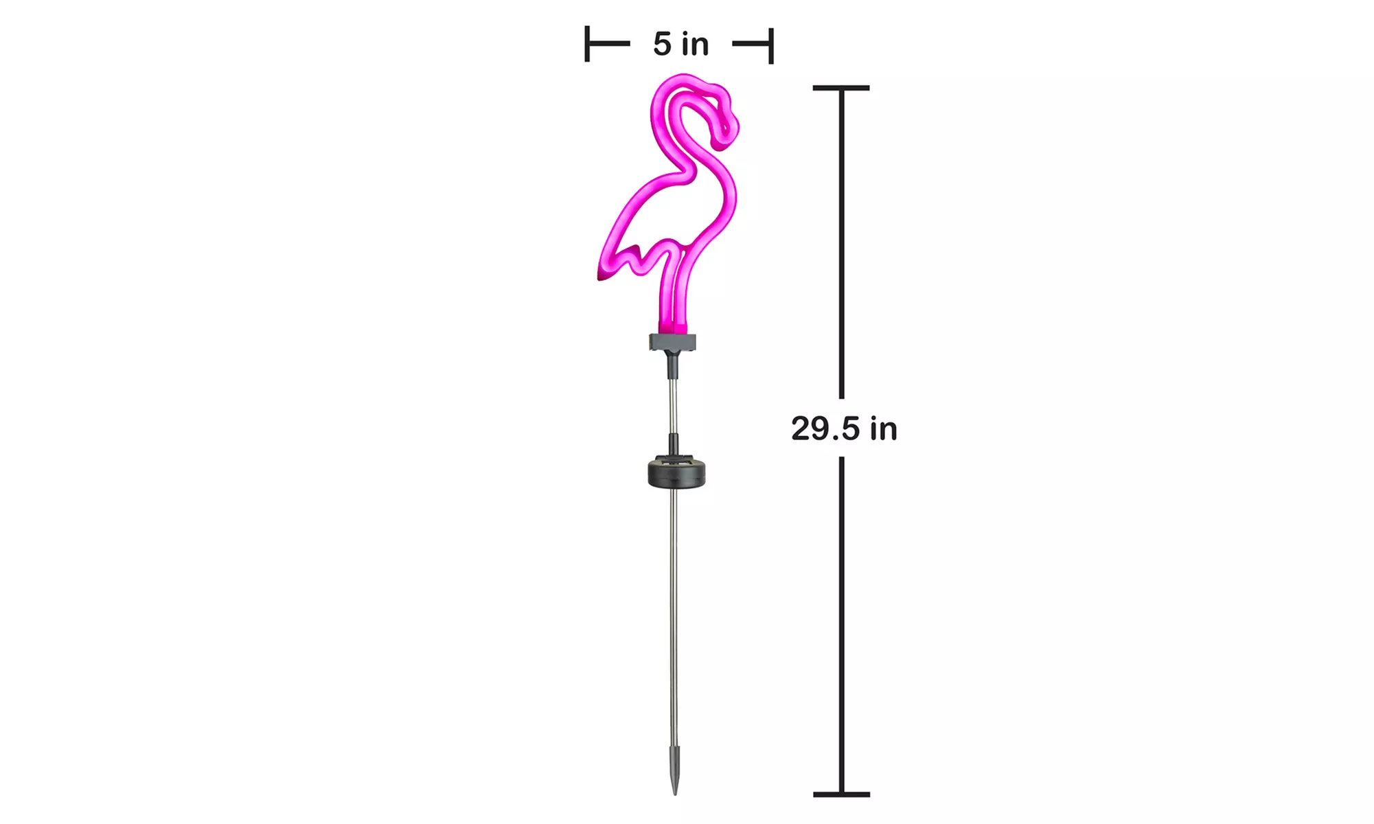 Solar Neon Pink LED Flamingo Stake Lights (1-, 2-, or 3-Pack) - Second Medium