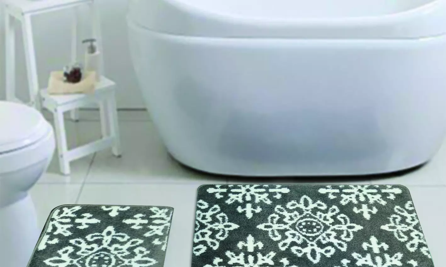 Bibb Home Plush Anti-Skid Bath Rug Set (2-Piece) - Primary Image