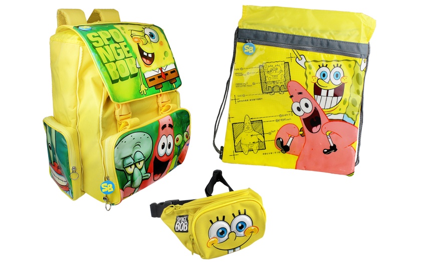 Image 28: Spongebob Backpack Set