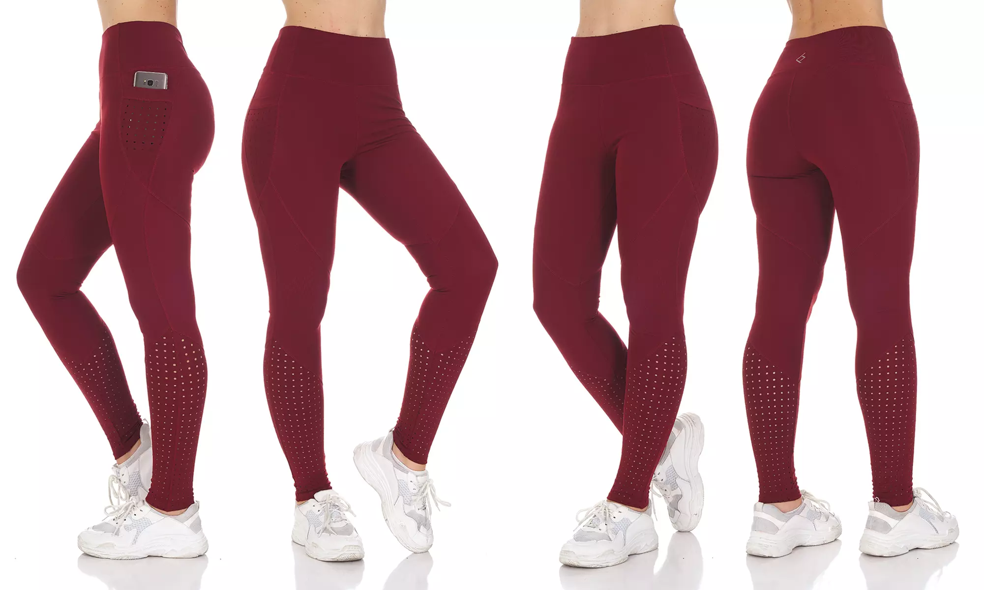 BSP Women's High-Waist Active Leggings with Laser-Cut Details (3-Pack) (Size M) - Second Medium