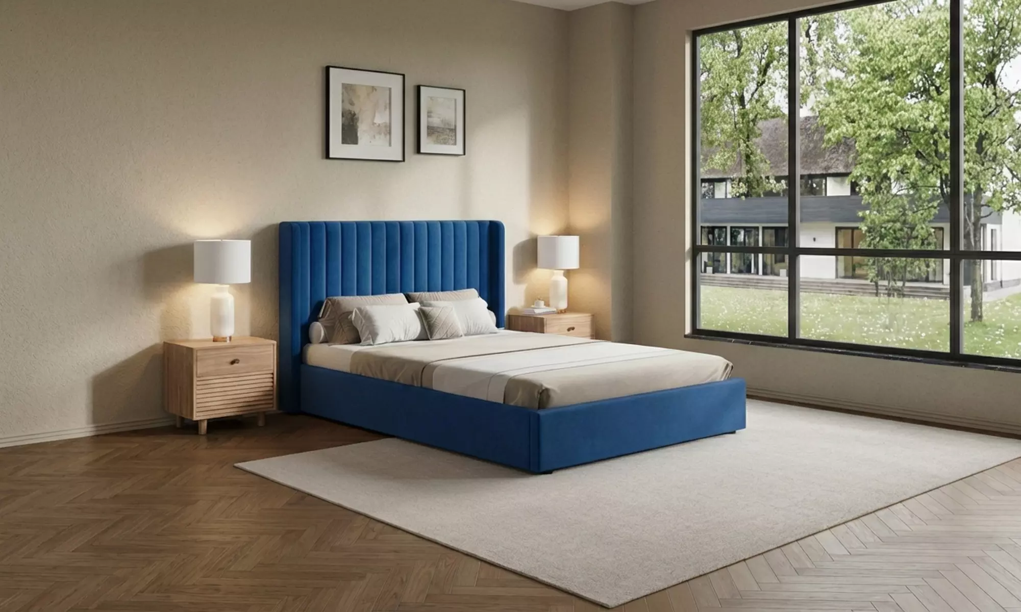 Belgravia Velvet Upholstered Gas Lift Ottoman Bed Frame