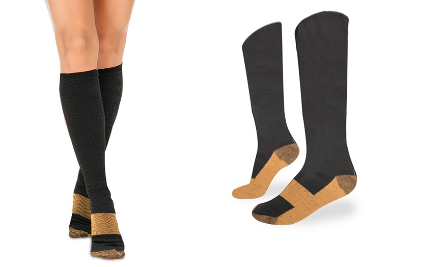 Image 1: Copper-Infused Compression Socks