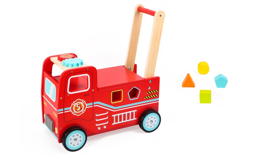 Image 2: Children's Fire Engine Push and Ride Toy