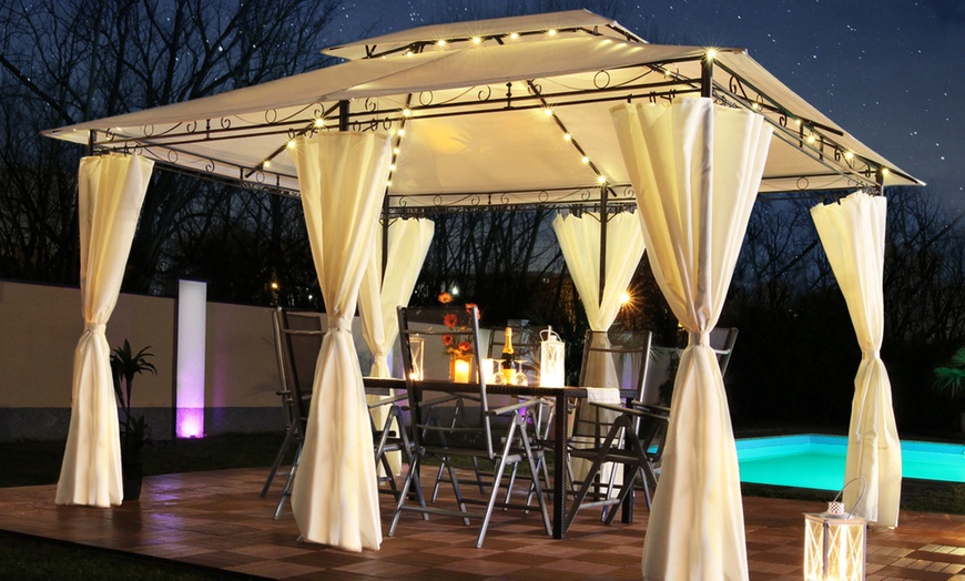 Image 1: LED 3m x 4m Gazebo Minzo