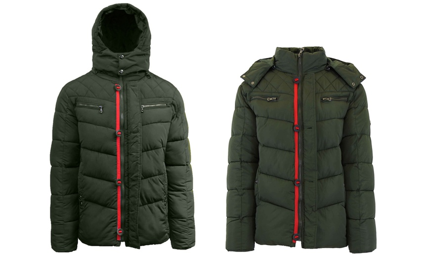 Image 18: Spire By Galaxy Men's Heavyweight Jackets with Detachable Hood