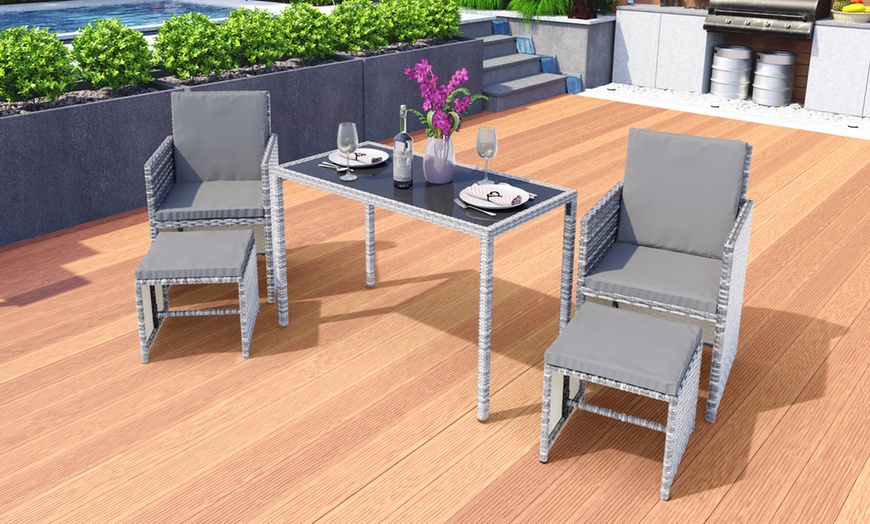 Image 2: Rattan Dining Cube Sets