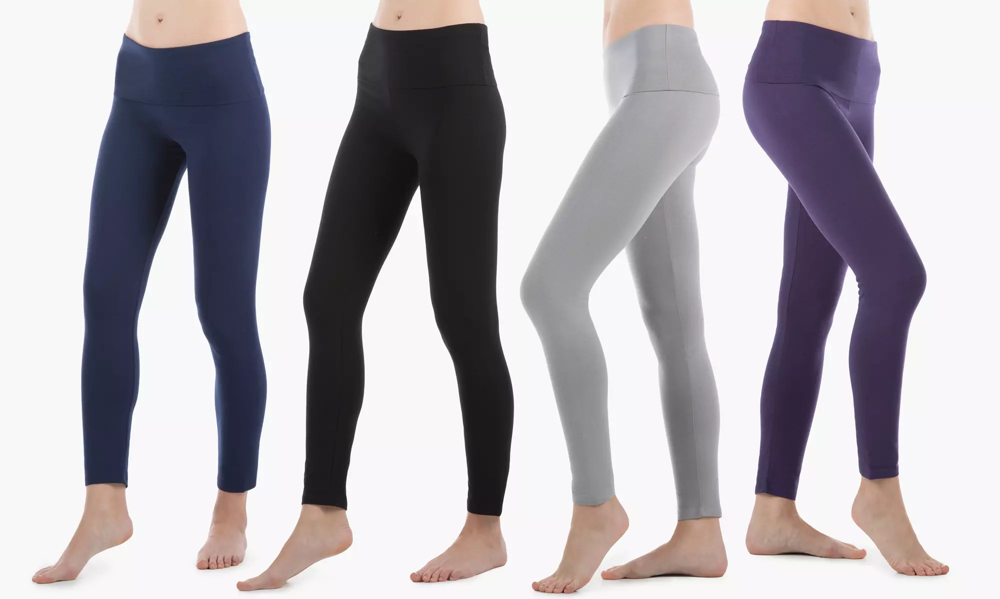 Sociology Women's Foldover Waist Leggings (4-Pack) | Groupon Exclusive - Primary Image