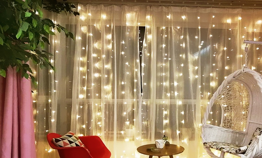 Image 2: One or Two USB Curtain Lights with LED