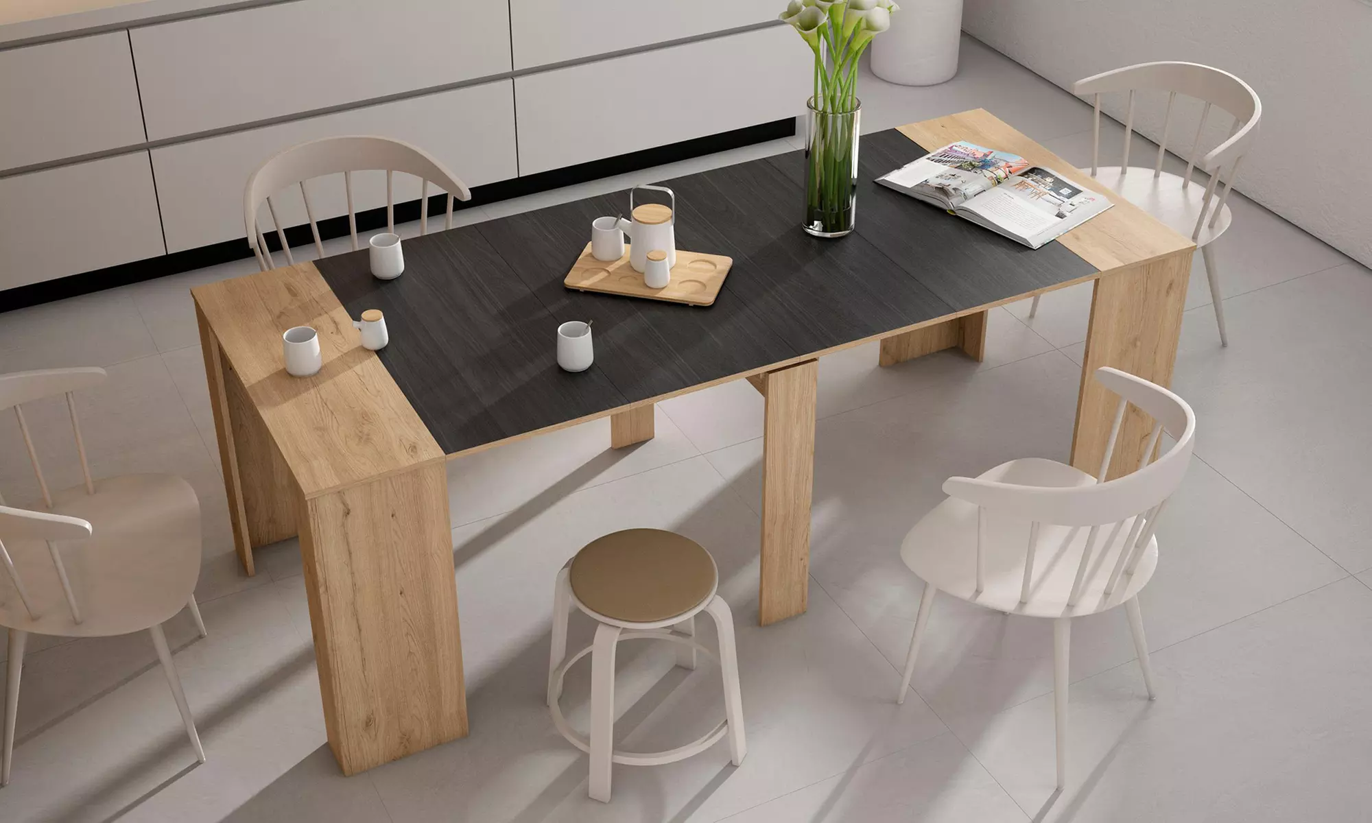 Extendable Console Table for 10 or 12 Diners