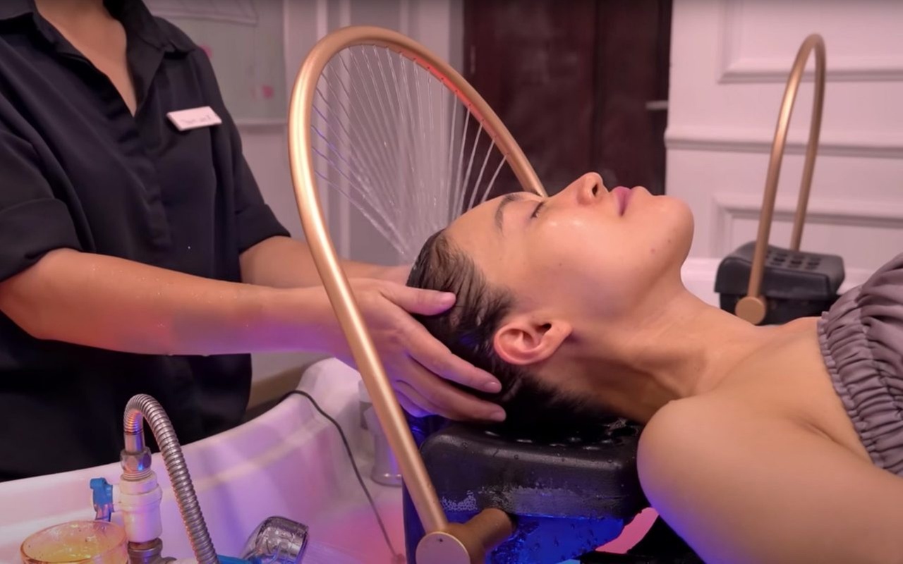 Head spa traditionnel, massage crânien et arceau de pluie