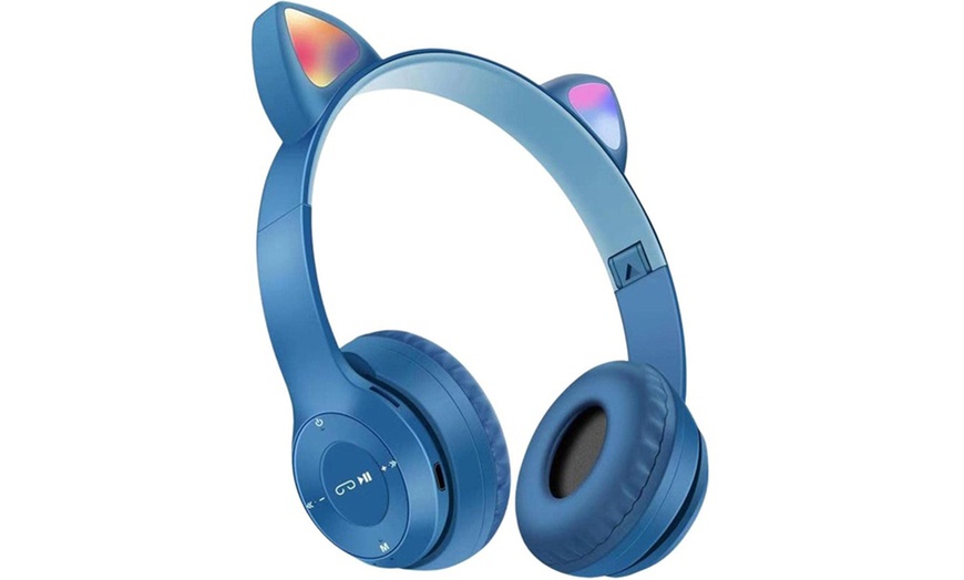 Image 3: Auriculares inalámbricos con orejas de gato