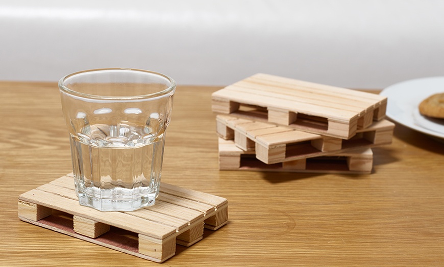 Image 4: Four Wooden Pallet Coasters