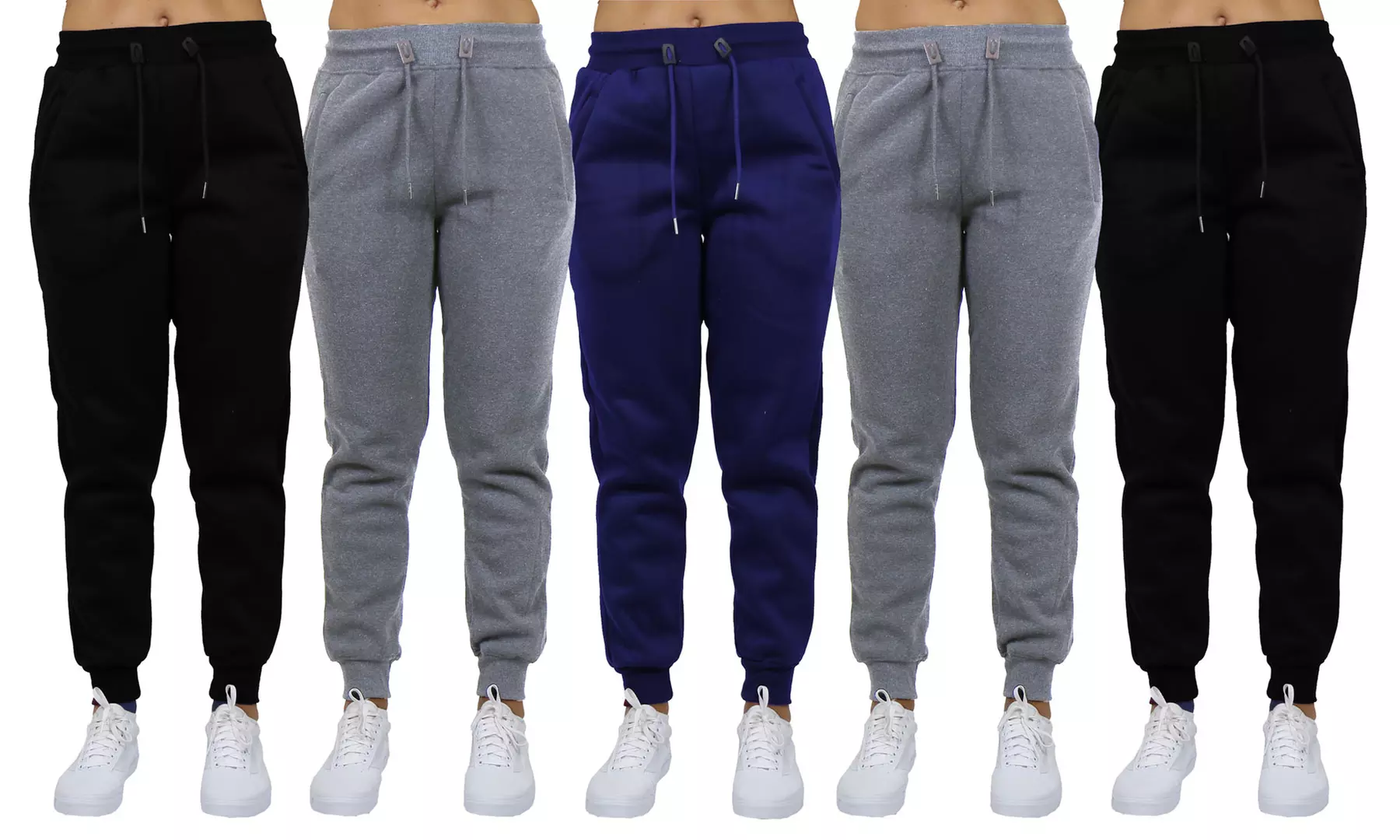 5-Pack Galaxy by Harvic Women's Loose-Fit Fleece Joggers - Image 7