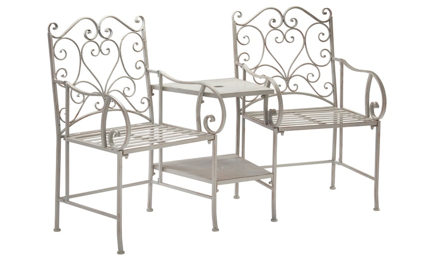 Image 2: Metal Garden Love Seat