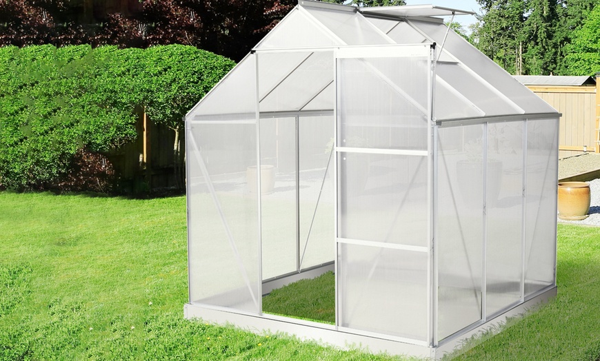 Image 13: Outsunny Polycarbonate Greenhouse