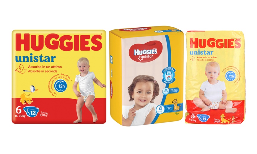 Image 4: Fino a 102 Pannolini Huggies Unistar