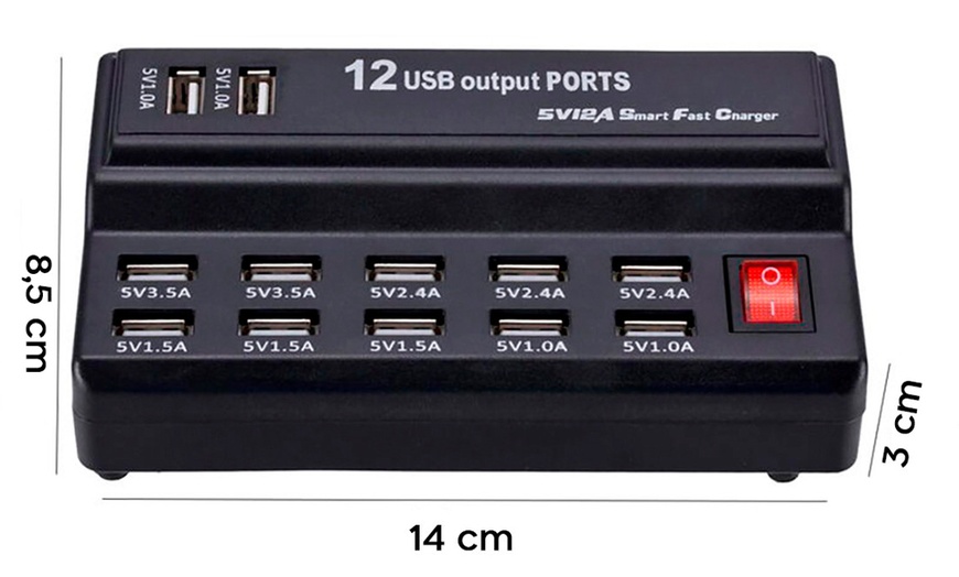 Image 4: Station de charge USB 12 ports, chargement simultané