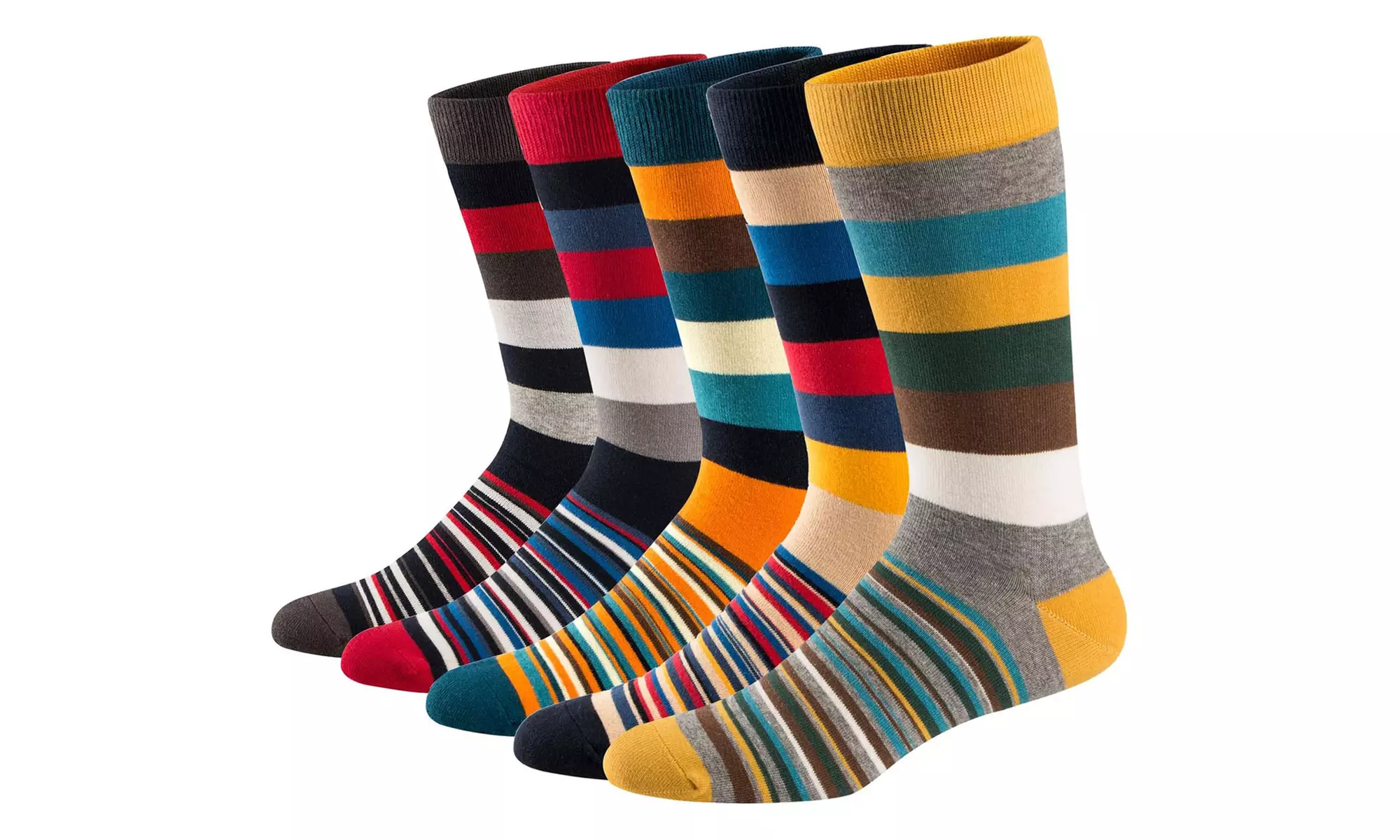 1, 5 of 10 paar gestreepte sokken