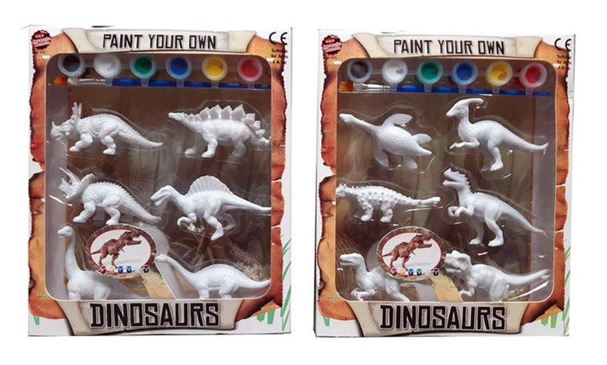 Image 2: One, Two or Four Paint Your Own Dinosaur Sets