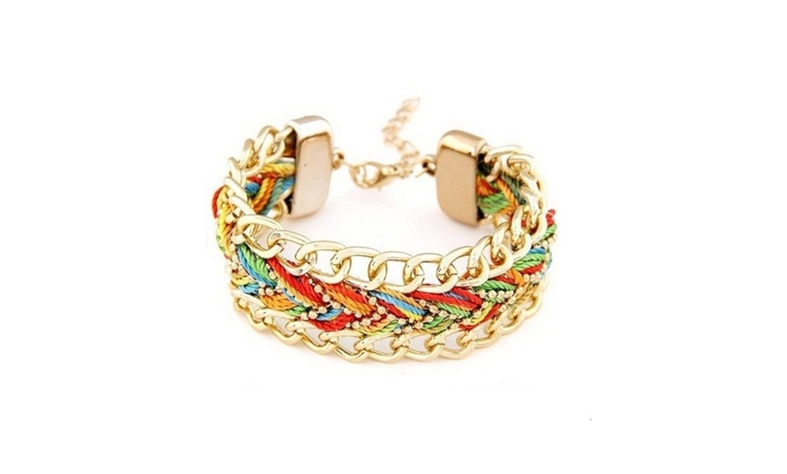 Image 5: Woven Thread Gold-Plated Bracelet