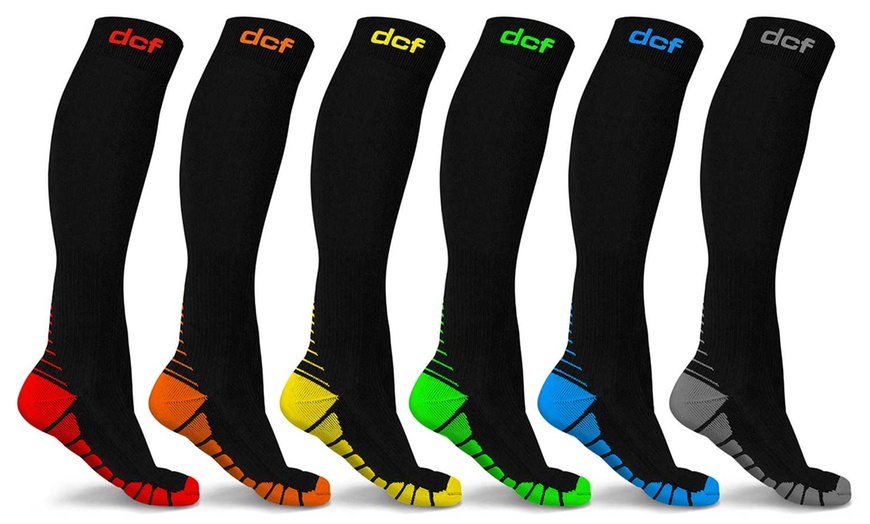 DCF Bright Knee-High Compression Socks (6-Pack) | Groupon