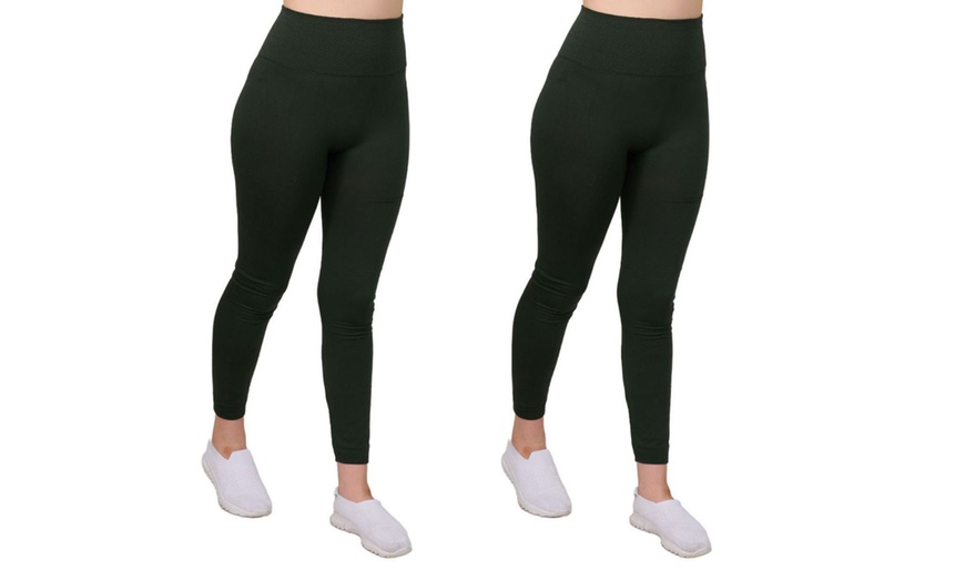 Image 4: Tummy Control High-Waisted Elasticated Fleece Legging
