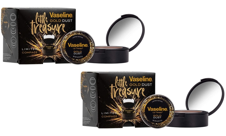 Image 1: Vaseline Little Treasures Lip Balm and Compact Mirror Set Two-Pack