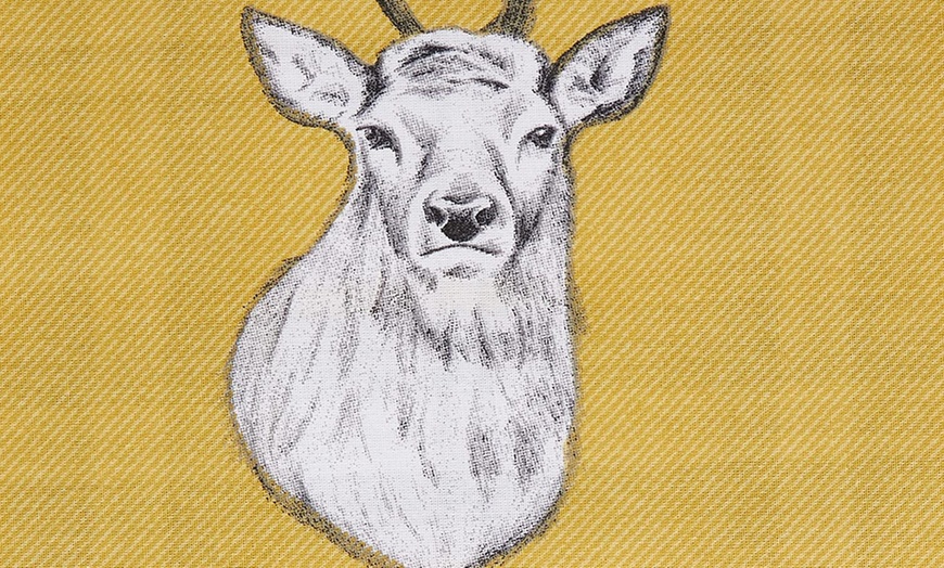 Image 5: Catherine Lansfield Stag Ochre Duvet Cover Set