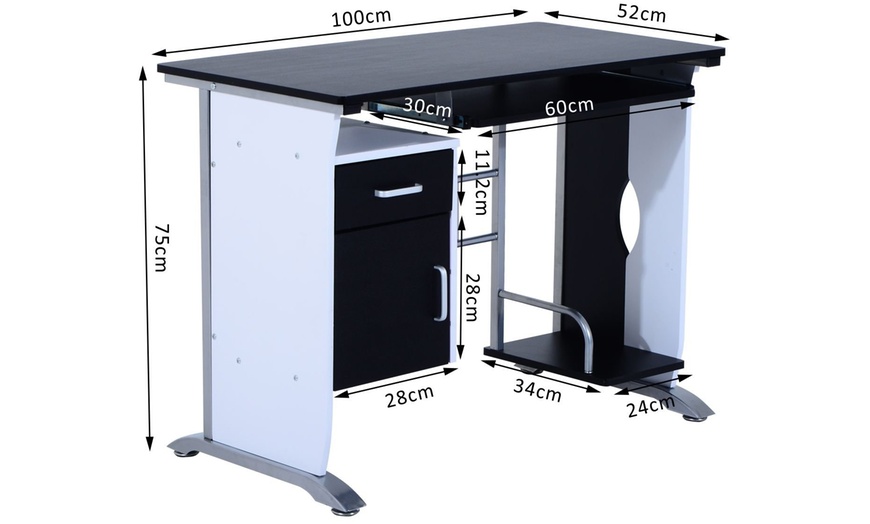 Image 13: HomCom Computer Desk