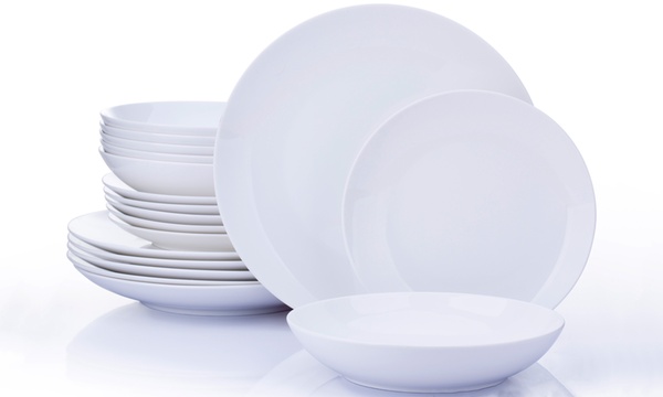 Tableware 18 Piece Dorchester White Fine China Dinner Set Waterside ...