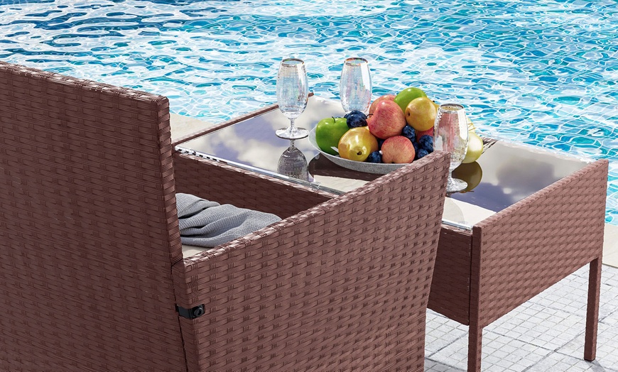 Image 10: Four-Piece Rattan-Effect Garden Furniture Set