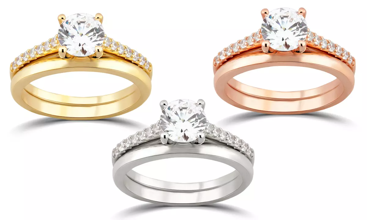 Cubic Zirconia Bridal Set for Your Sweet Heart by L'artiste - Primary Image