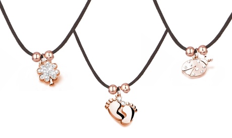 Collana con cordino e cristalli Swarovski disponibile in 4 modelli