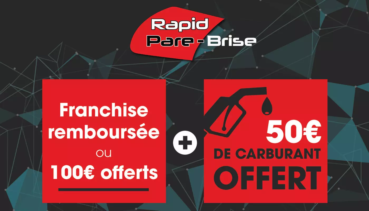 Changement de pare-brise avec franchise de 100 € et 50 € de carburant à 5 € à l'établissement Rapid Pare-Brise - Langon - Primary Image