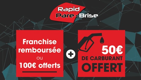 Changement de pare-brise, franchise de 100 € et 50 € de carburant à 5 € chez Rapid Pare-Brise - Bègles