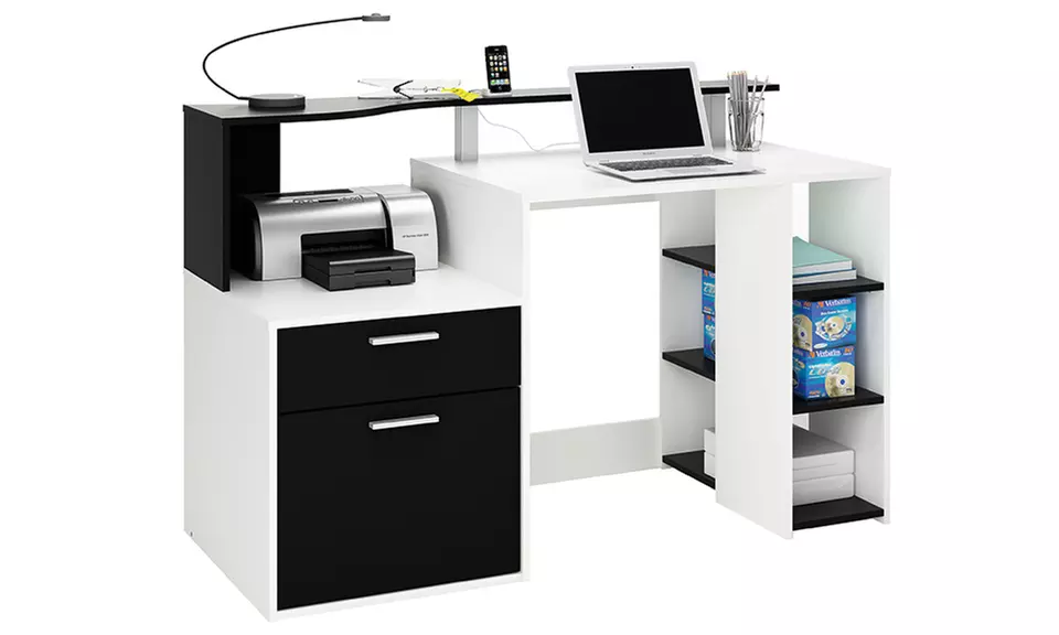 Multifunktions-Schreibtisch von 13CASA in Weiß-Grau oder Weiß-Schwarz - Second Medium