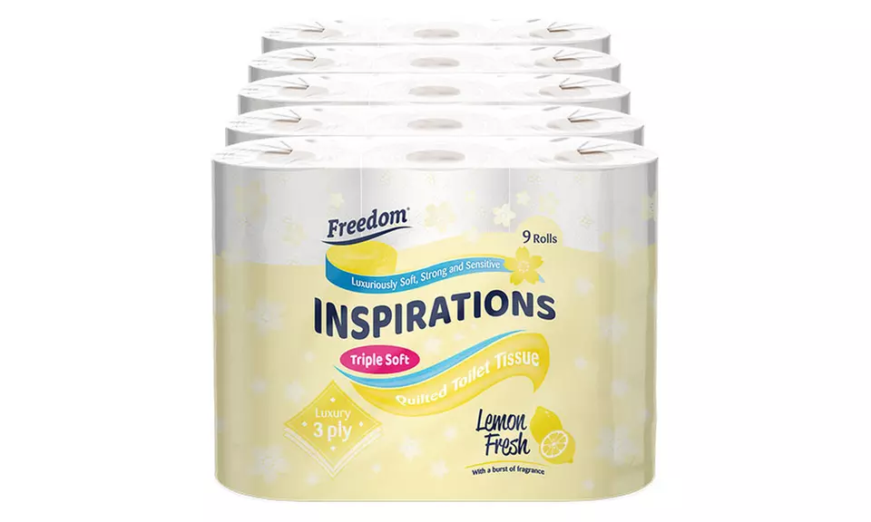 45, 90 or 135 Rolls of Freedom Three-Ply Toilet Paper