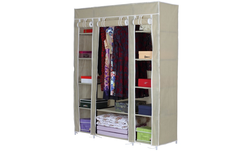 Image 26: Corner Canvas Wardrobe