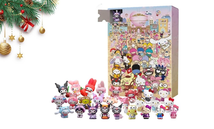 Image 1: 24 Days Sanrio Anime Cartoon Doll Ornament Inspired Advent Calendar