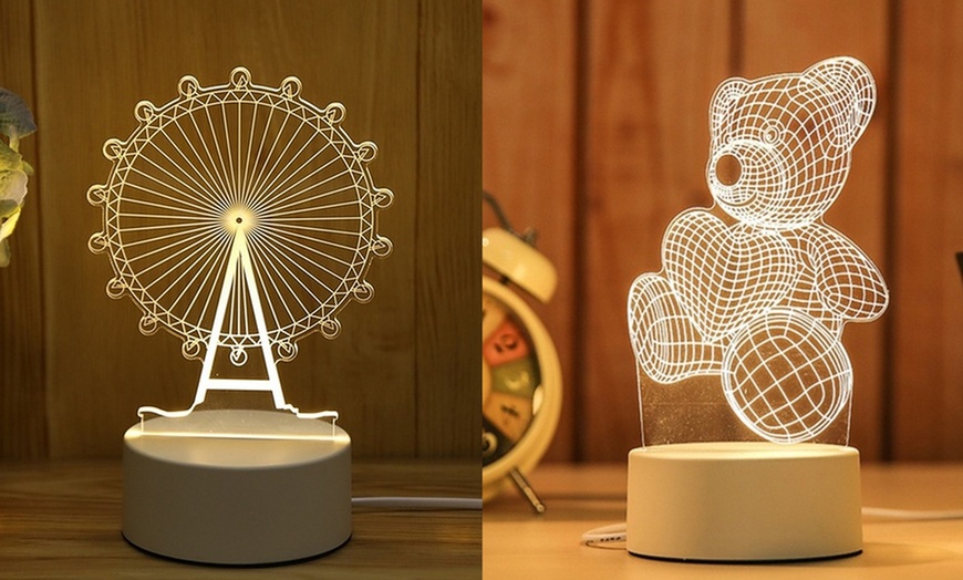 Image 16: LED 3D Night Light in Six Designs