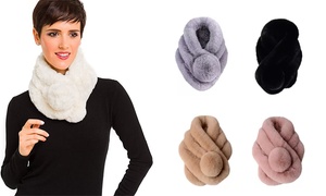  Women's Soft Fluffy Faux-Fur Warm Scarf 