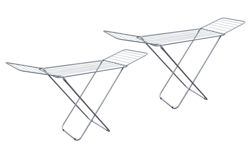 Image 2: Winged Folding Clothes Airer