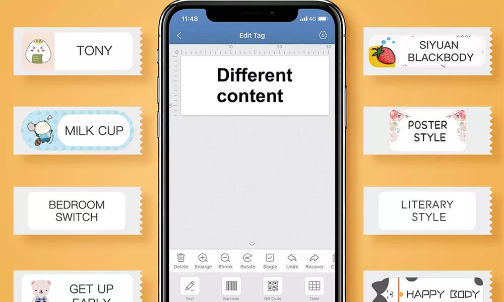 Imprimante d'étiquettes thermiques portable avec rouleau d'étiquettes