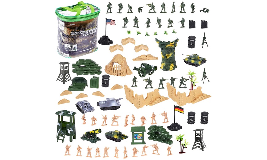 Image 2: 100-Piece Military Play Set