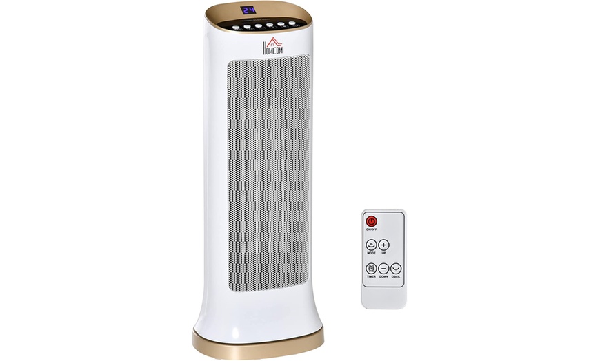 Image 3: HOMCOM Table Top Tower Electric Heater with Two Heat Setting 